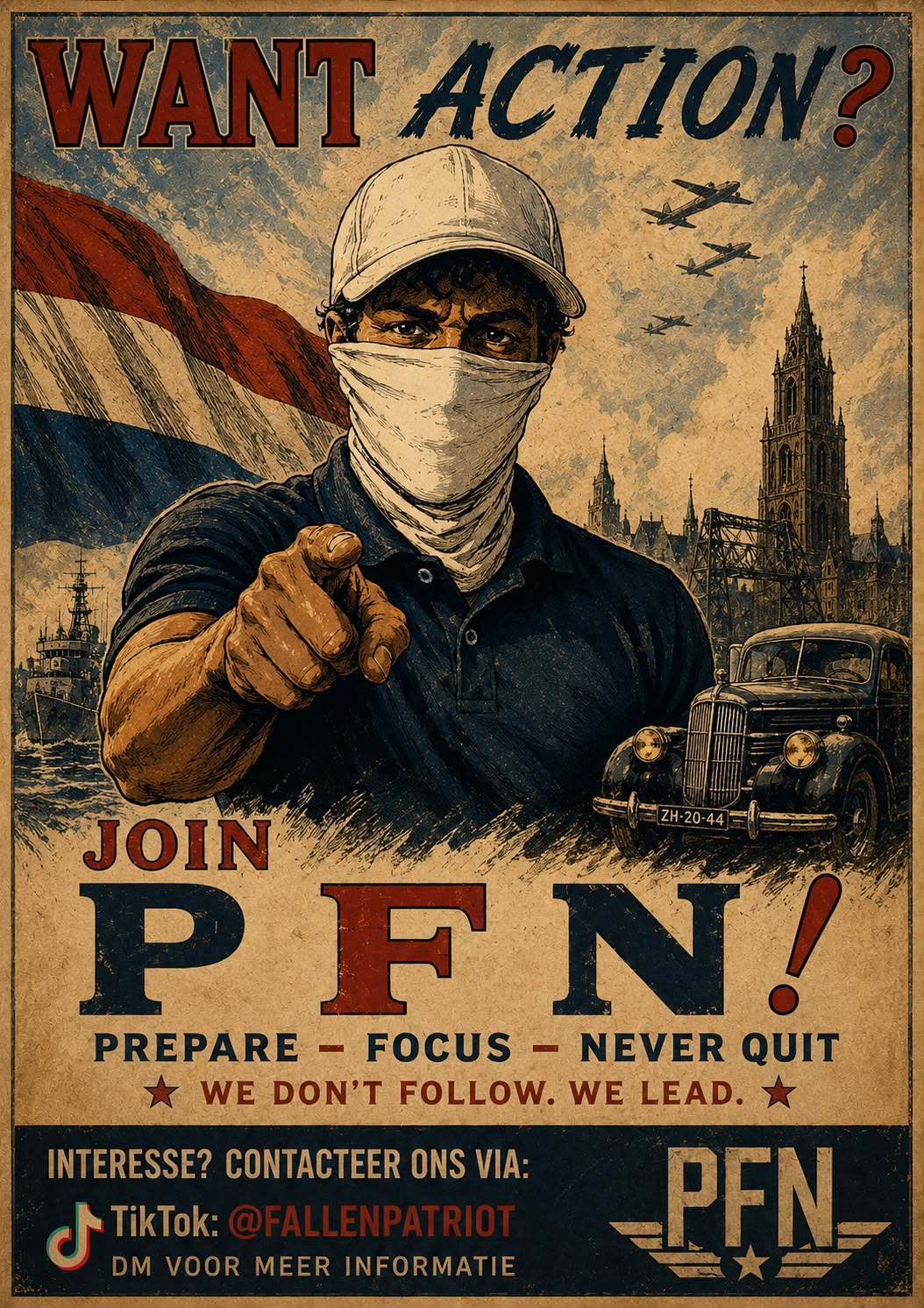 Promotieposter: Want action? Join PFN